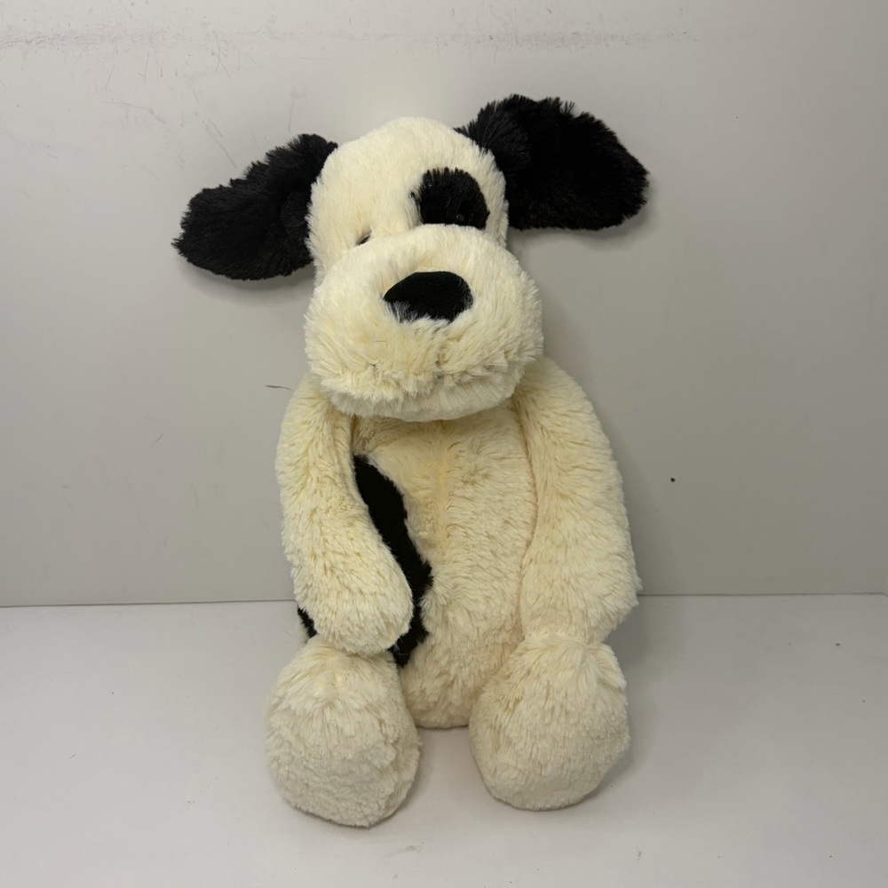 Jellycat Bashful Black & Cream Puppy Plush Stuffed Animal